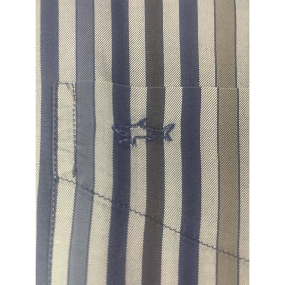 Paul & Shark Mens 100% Cotton Long Sleeve Button Down Shirt Size 44 Blue/Gray - Picture 4 of 10